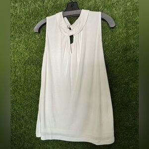 CAbi Outlet white lined summer too Sz Small NWT